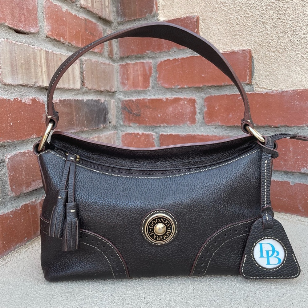 DOONEY BOURKE small brown slouch T’Moro Pebble Leather Shoulder Bag